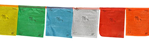 Mudra Crafts Tibetan Buddhist Indoor Outdoor Satin Affirmation Windhorse Prayer Flags (Lungta)