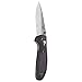 Benchmade - Mini Griptilian 556 EDC Manual Open Folding Knife Made in USA, Drop-Point Blade, Plain Edge, Satin Finish, Black Handle