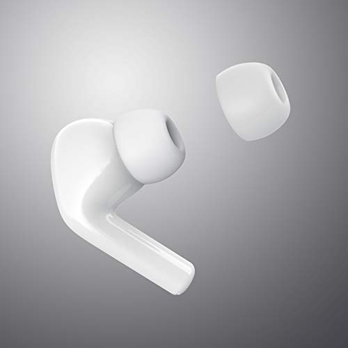 HATALKIN 2 Pairs Ear Tips Compatible with AirPods Pro Eartips, Anti Slip Headphones Replacement Earbuds Soft Silicone Cover Case Earphone Tips Earplugs for AirPods Pro/AirPods 3(White-Medium)