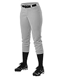 Alleson Athletic Girls Belt Loop Fastpitch Pant, Grey, X-Large