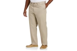 DXL Big + Tall Essentials Men's Big and Tall Flat-Front Twill Pants