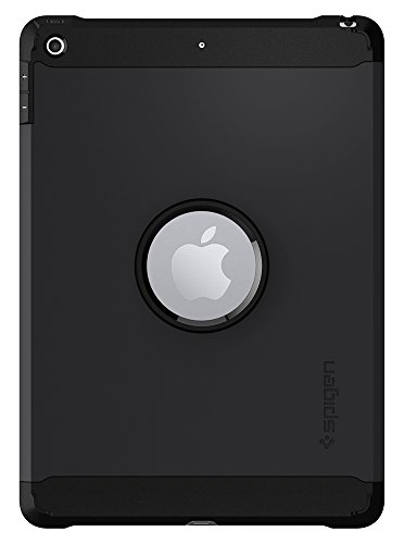 Spigen Tough Armor iPad 9.7 Case with SF Coated Non Slip Matte Surface and Extreme Heavy Duty Protection and Air Cushion Technology for Apple iPad 9.7 2017 - Black