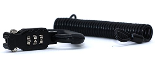 image for Auto Parts Prodigy Motorcycle Helmet Lock & Cable - Rubberized Sleek B