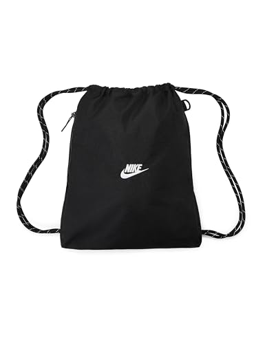 Unisex Heritage Drawstring 2.0 Beutel, Black/Black/White, One Size