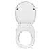 Soft close Dual Nozzles Non-Electric Bidet Round Toilet Seat in White with On/Off Solid Brass T Adapter | Eco-Friendly Water-Powered & Save Paper | Easy Installation and Slim Design