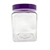 Truenova 10 x 450ml Square Plastic Storage Jars Kitchen/Garage Organisation & Purple Lids