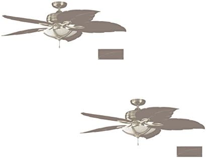 Set of Two - No. AC11152L-HB/WN - Copacabana 52-in Havana Brass Downrod Mount Indoor Ceiling Fan - Kendal Lighting