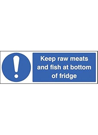 Caledonia Signs 25613G Keep Raw Carne y Pescado en la parte ...