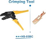 Heschen 6.3mm Non-Insulated Male Spade Crimp Terminals Connectors 100 pcs view 5