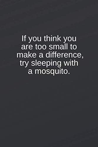 If You Think You Are Too Small To Make A Difference Try Sleeping With A Mosquito If You Think You Are Too Small To Make A Difference, Try Sleeping With A  Mosquito: Lined Notebook: Notebook, Creative: 9781707211272: Amazon.com:  Books