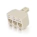 C2G Legrand Telephone Splitter, Two Line Splitter with NEMA Type B Connector for Smartphone Devices, Male to Female Two Line Adapter, Ivory Phone Line Splitter, 1 Count, C2G 41062