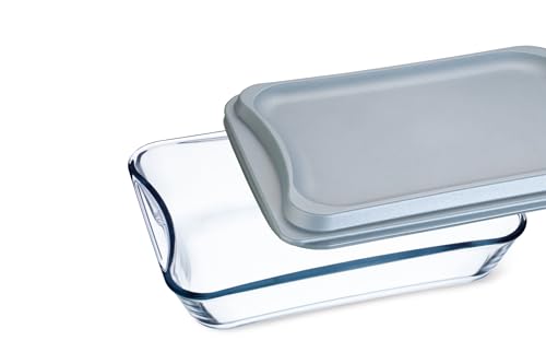 Simax Exclusive Clear Rectangular Glass Roaster | With Snap On Lid, Heat, Cold and Shock Proof, Made in Europe, 3.5 Quart