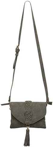 VIOLET RAY Kenya Braided Crossbody Bag, Olive