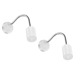 ledscom.de Leeslamp WAIKA met zwanenhals en schakelaar wit mat, incl. 535lm LED GU10 lamp per stuk, wit, 2 st.