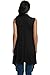 Meaneor Women's Sleeveless Asymetric Hem Open Front Drape Cardigan Sweater Vest Black XL