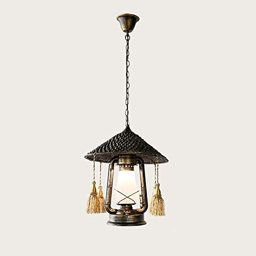 50cmアメリカンレトロシングルヘッド灯油ランタンガラスランプシェード天井ペンダントライトクリエイティブバンブーアイアンハンギングチェーンシャンデリアファームハウスレストランインダイニングルーム照明 Laboratoriobiologico Com Br