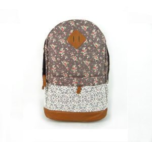 Eforstore Cute Lace Vintage Countryside Flora School Student Backpack College Laptop Bags Rucksack for Young Women Teens Girls