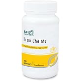 Klaire Labs SFI Health Iron Bisglycinate Chelate Supplement, 100 Capsules | 30mg Ferrous Bisglycinate Chelate, Designed to be Well-Tolerated, Well-Absorbed &amp; Gentle on Stomach, Hypoallergenic