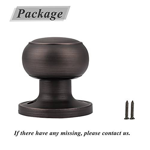 Probrico Flat Ball Single Dummy Door Knob Oil Rubbed Bronze Half Dummy Door Knob, 1 Pack