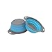 2 Pack Kitchen Food-Grade Silicone kitchen Strainer Space-Saver Folding Strainer Colander-Blue