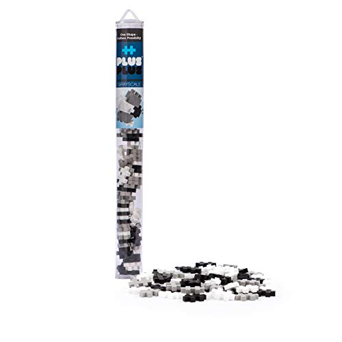Plus Plus - Open Play Tube - Grayscale Mix - 70 Piece Construction Building Stem | Steam Toy Interlocking Mini Puzzle Blocks For Kids
