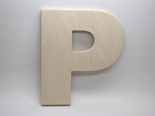 LetterWorx 8" Wooden Letter P - Arial Font | Unfinished Baltic Birch Wood | 8 Inch Tall