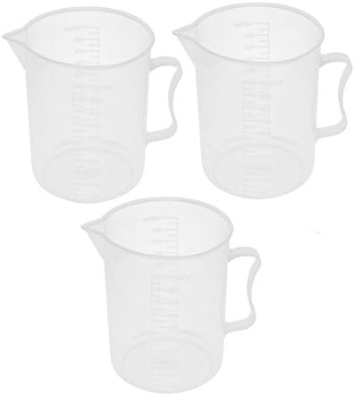 Plastic School Water Container Measuring Testing Beaker 1000ml 3 Pcs
