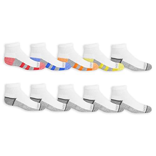 Fruit of the Loom Boys' Everyday Active Sports Ankle Socks (10 Pack)