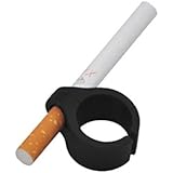 Cigarette Smoking Ring Holder, Staron Silicone Finger Rack Tobacco Accessories Cigarette Holder Hands Free Smoking Ring for Office, Console Gamers, PC Gamers, Musicians and Drivers (Black)