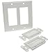 iMBAPrice® Dual Gang Wall Plate with Brush Bristles - White