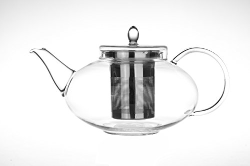 Glass Teapot Harmony, 42oz/1242ml with Tea Warmer Cozy Lead Free Special Glass No Drip by Tea Beyond