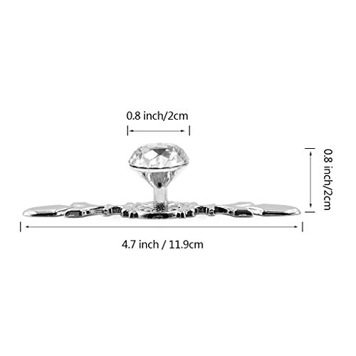 Fvstar 5pcs Crystal Cabinet Handles Dresser Drawer Knobs Diamond Glass Cupboard Handles Wardrobe Pulls with Plate and Screws for Living Room Kitchen Bedroom