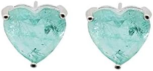 FRONAY Simulated Paraiba Heart Earrings Sterling Silver