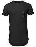 Youstar Men's Short Sleeve Quilted Pocket & Distressed T-shirts