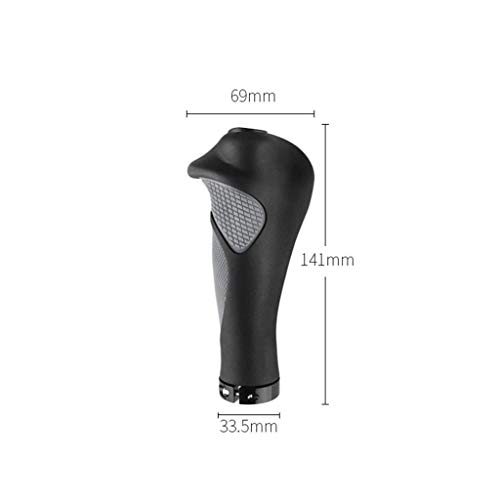 Bike Grips Rubber Ergonomic Antislip Handlebar Grips for MTB Bicycle Mountain Black - Thumbnail 3