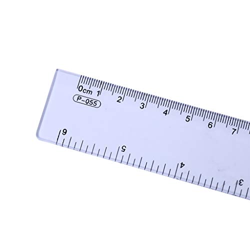 1KTon 6 Inches Plastic Ruler Straight Ruler Plastic Measuring Tool for Student School Office - Thumbnail 4