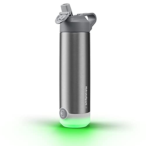 HidrateSpark TAP Smart Water Bottle, Stainless Steel, Tap to Track