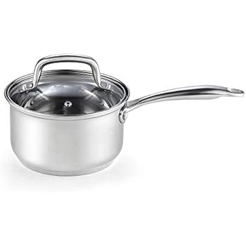 Cook N Home 02607 Lid 2-Quart Stainless Steel Saucepan, Silver