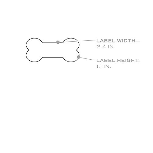 105 Printable Dog Bone Labels, 2.4" x 1.1" Inches, Kraft