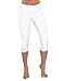 ODODOS Power Flex Yoga Capris Pants Tummy Control Workout Running 4 Way Stretch Yoga Capris Leggingss With Hidden Pocket,White,Medium