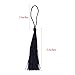 100pcs 13cm/5 Inch Silky Floss Bookmark Tassels with 2-Inch Cord Loop and Small Chinese Knot for Jewelry Making, Souvenir, Bookmarks, DIY Craft Accessory (Black)