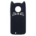 Mulafnxal Case for Motorola Moto E4 Plus,Soft Silicone 3D Cartoon Animal Slim Cover,Cute Cases Kids Girls Shock Proof Rubber Gel Kawaii Character Fashion Protector for Moto E4 Plus + (Black Cat) primary