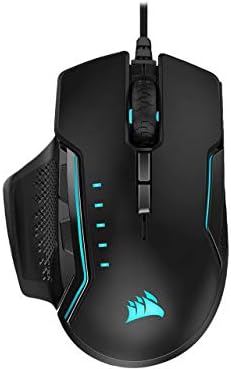 CORSAIR Glaive RGB PRO Comfort FPS/MOBA Gaming Mouse with Interchangeable Grips Black Backlit RGB LED 18000 dpi Optical Model CH-9302211-NA