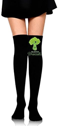 Women's Knee High Sport Long Sock Believe In Broccoli For Football Sport Long Stockings