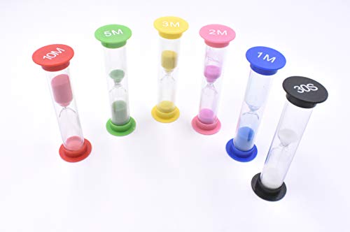 6Pcs Sand Timer Colorful Plastic Sandglass Hourglass Sand Clock Timer for Time Management Games Tabata and high Intensity Interval Training 30sec 1min 2mins 3mins 5mins 10mins - Thumbnail 3
