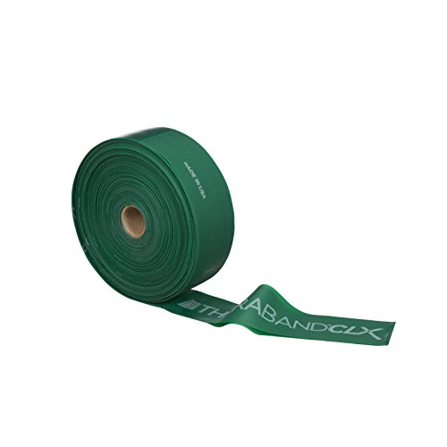 TheraBand CLX Resistance Band with Loops, Fitness Band for Home Exercise and Full Body Workouts, Portable Gym Equipment, Best Gift for Athletes, 25 Yard Dispenser, Green, Heavy, Intermediate Level 1
