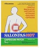 Salonpas Pain Relieving Patch - Hot 50 Pack Box of Large Size (5.12 x 7.09 in)