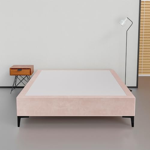 Greaton, 15-Inch Premium Velvet Material Wood Platform Bed, Durable, Stylish, M…