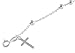WIZARDPINS Catholic Italy Sterling Silver Rosary Beads Cross Bracelet 7.5