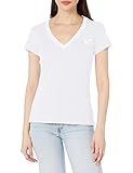 True Religion Women's Foil Hs Vneck Tee, Optic White